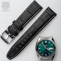Aligator Grain Leather Strap