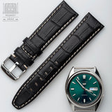 Aligator Grain Leather Strap