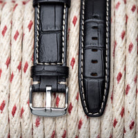 Aligator Grain Leather Strap