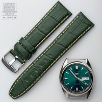 Aligator Grain Leather Strap