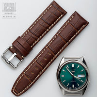 Aligator Grain Leather Strap