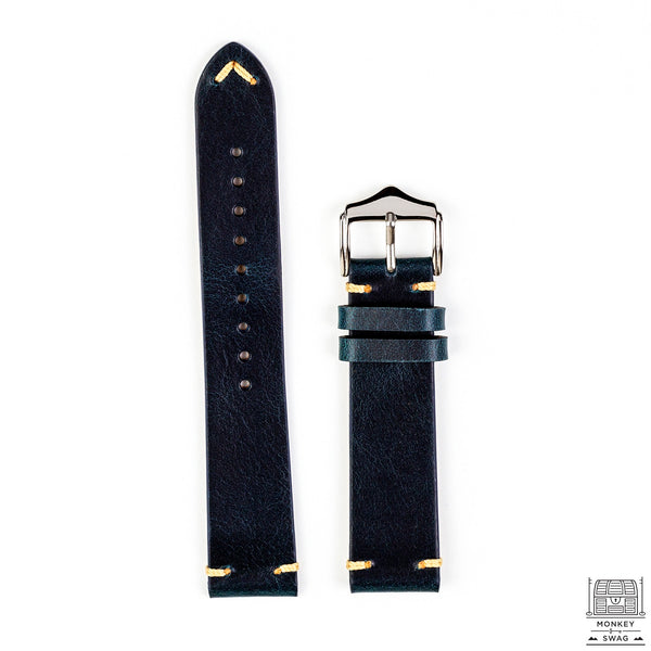 Vintage Leather Strap, Royal Blue