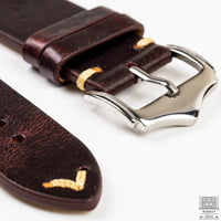 Vintage Leather Strap, Burgundy Red