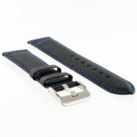 MKS Black Sailcloth Strap w/ Blue Stitching