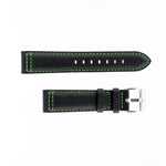 MKS Black Sailcloth Strap w/ Green Stitching