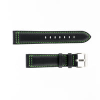 MKS Black Sailcloth Strap w/ Green Stitching