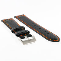 MKS Black Sailcloth Strap w/ Orange Stitching