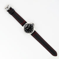 MKS Black Sailcloth Strap w/ Red Stitching