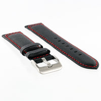 MKS Black Sailcloth Strap w/ Red Stitching