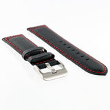 MKS Black Sailcloth Strap w/ Red Stitching