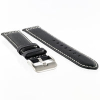 MKS Black Sailcloth Strap w/ White Stitching